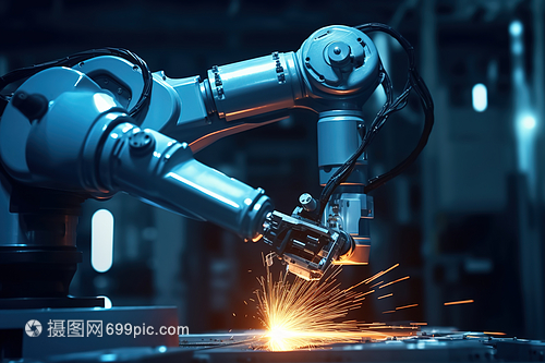 未來工廠人工智能機械臂流水線操作數(shù)字藝術